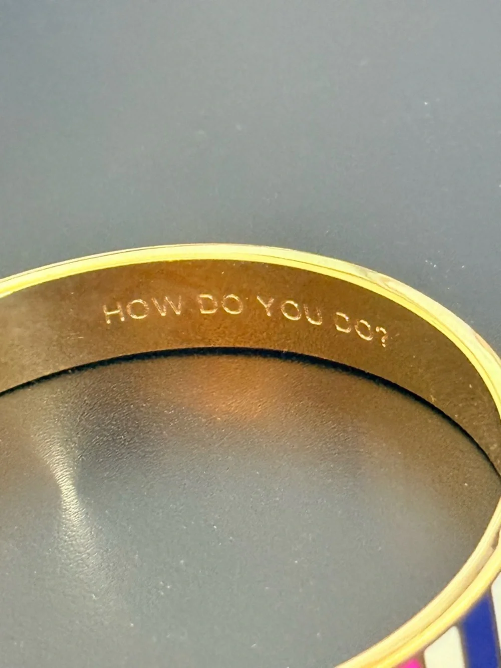 Kate Spade How Do You do Rainbow Stripe bangle bracelet - Picture 3 of 7